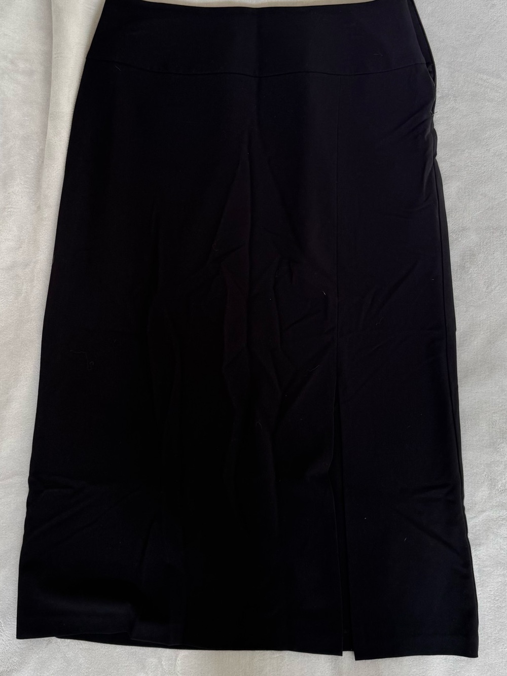 George Black Midi Skirt with Front Slit